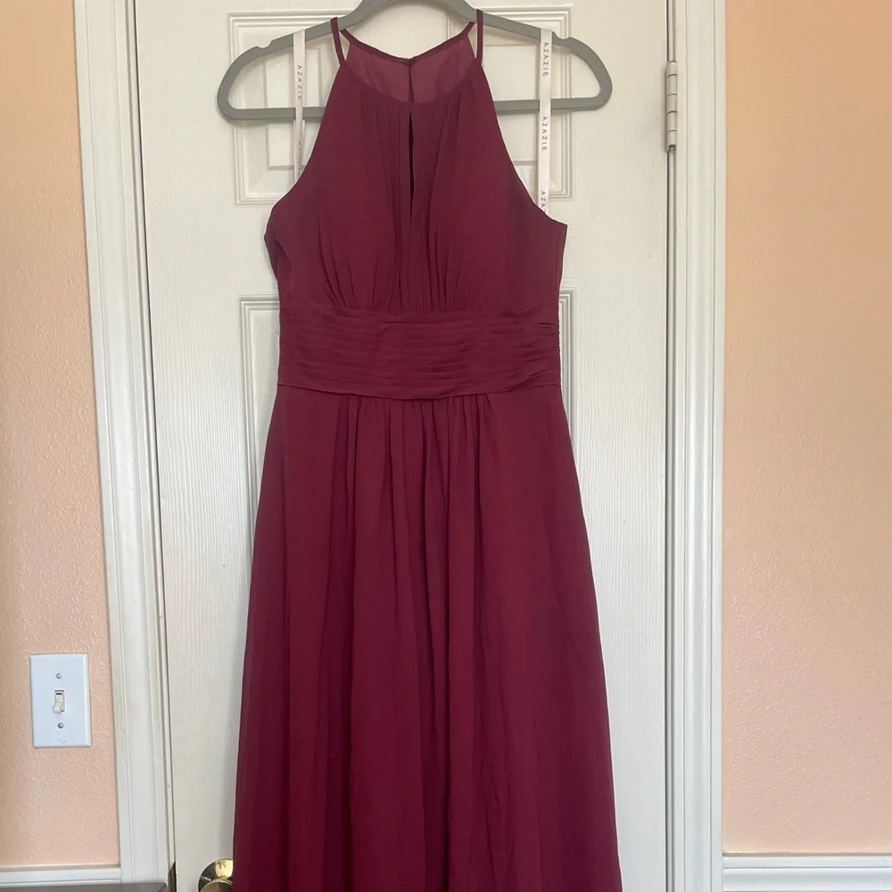 Azazie Bridesmaids Dress in Cabernet Wine Burgundy - Picture 6 of 9